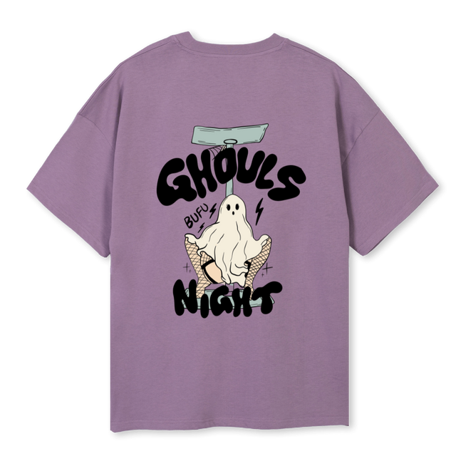 GHOULSNIGHTPURPLE Purple Oversized Tee.