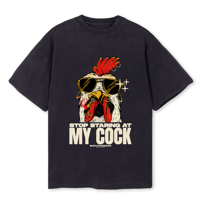 COCK Vintage Black Oversized Tee.