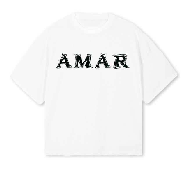 AMAR_4 White Oversized Boxy Tee.
