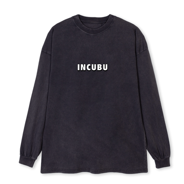 FLOWERSLONG Vintage Black Oversized LS Tee.