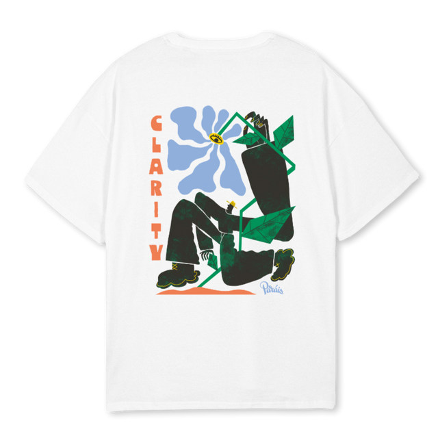 CLARITY White Oversized Tee.