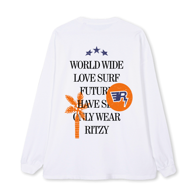 WLTEE White Oversized LS Tee.
