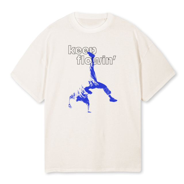 KEEPFLOWINONE Vintage White Oversized Tee.