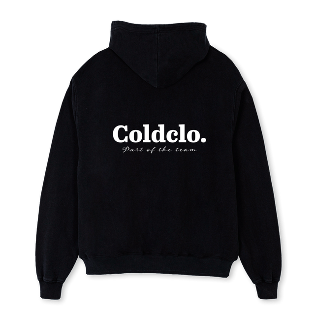 CORRECTBLACK Black Oversized Zipped Hoodie.
