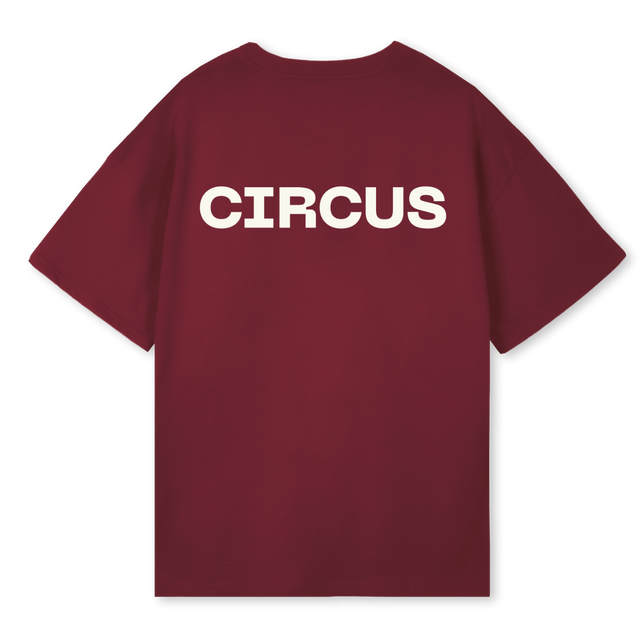 BURGOSCIRCUS Burgundy Oversized Tee.