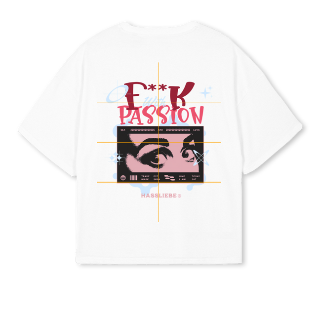 PASSION White Oversized Boxy Tee.
