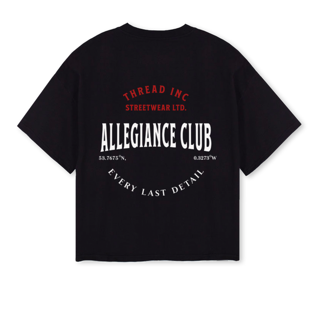 ALLEGIANCEBLACK Black Oversized Boxy Tee.