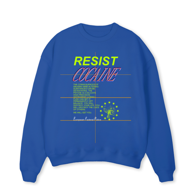 CRUELTY Cobalt Blue Oversized Crewneck Sweater.