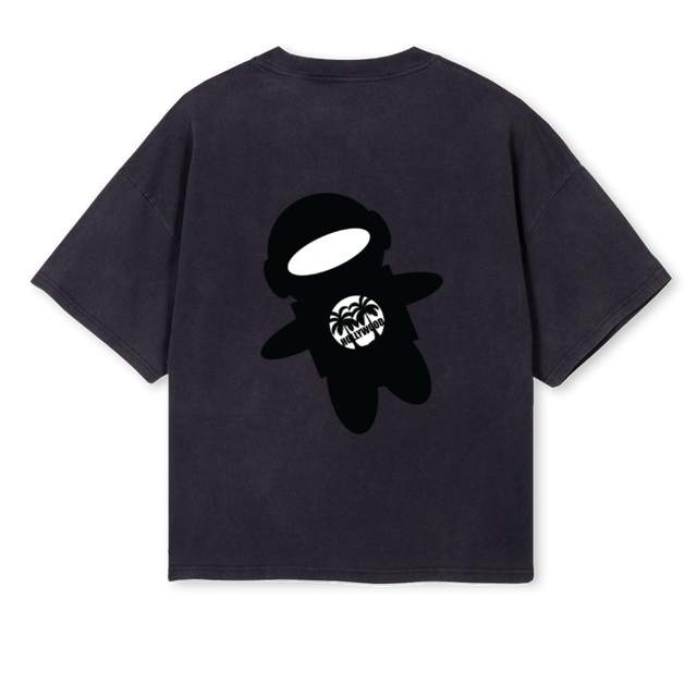 BOXYHOLLYWOODVBLACKT Vintage Black Oversized Boxy Tee.