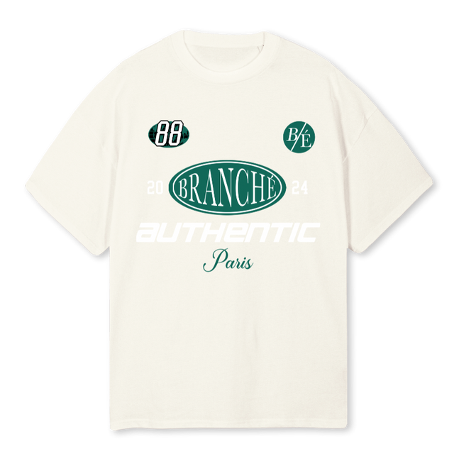 VINTAGEWHITEE Cream Oversized Tee.