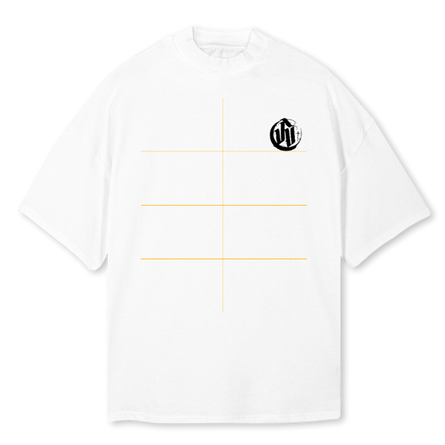 CHATEAUNOIR CASTLE White Oversized Mock Neck Tee.