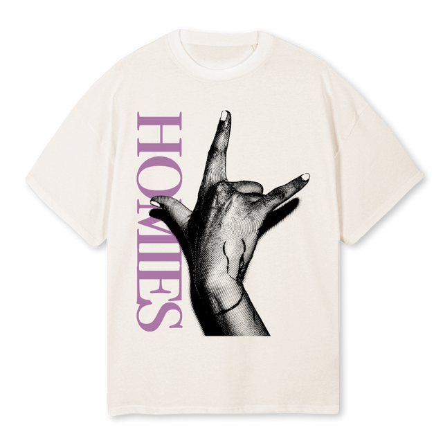 ILYHPLUM Vintage White Oversized Tee.