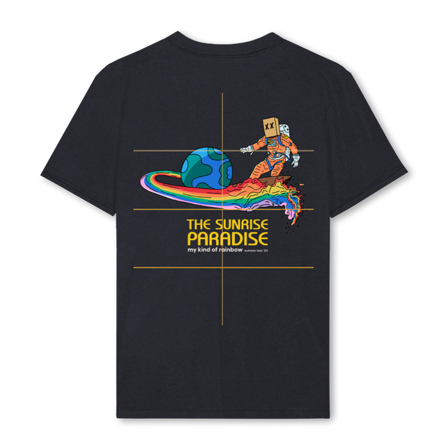 SUNRISEDEELIIBLACK Vintage Black Regular Tee.