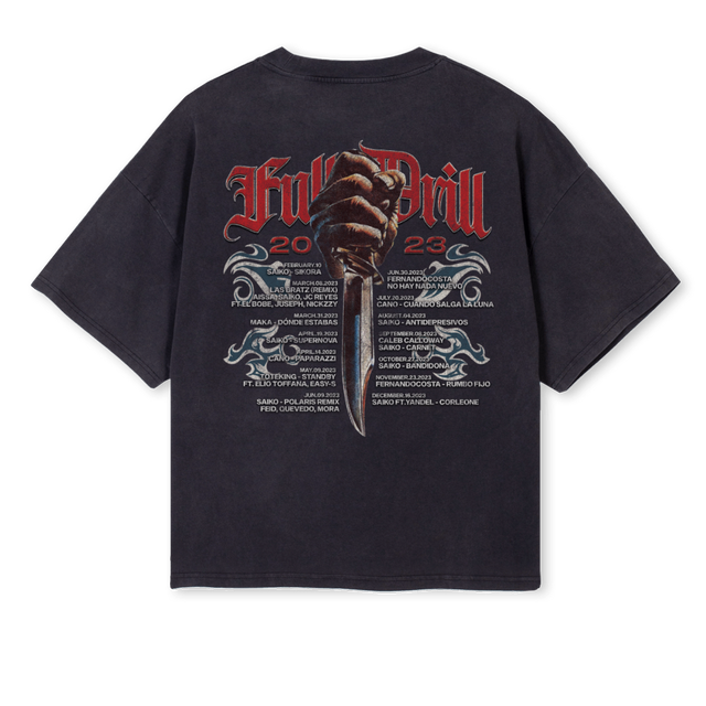 FDFESTIVALGRAY Vintage Black Oversized Boxy Tee.