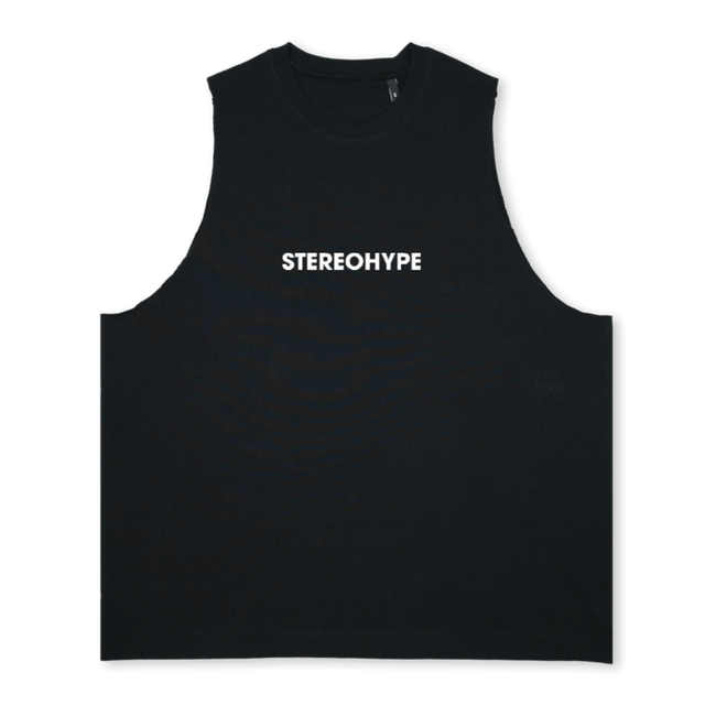 BLACKVESTSAMPLE Deep Black Oversized Vest.