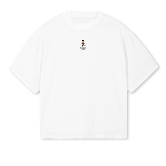 JRRUNCLUBWHITE White Oversized Boxy Tee.