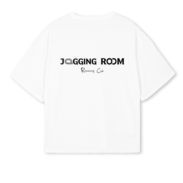 JRRUNCLUBWHITE White Oversized Boxy Tee.