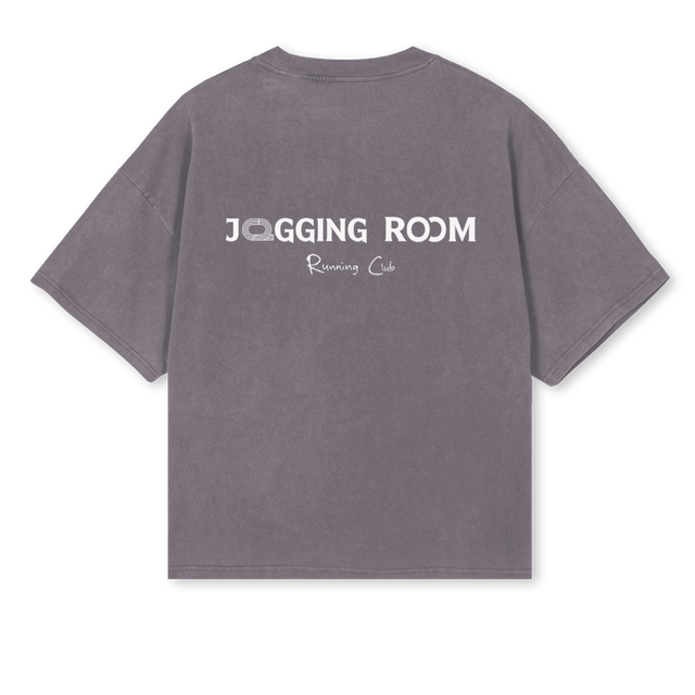 JRRUNCLUBGREY Pigment Grey Oversized Boxy Tee.
