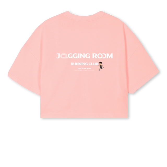 JRNEWCROPP Pink Clay Cropped Oversized Tee.