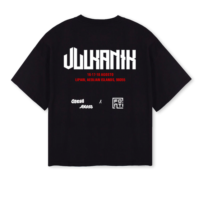 VULKANIKCORSO Black Oversized Boxy Tee.