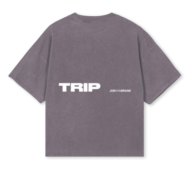 JVBROADTRIPBIG Pigment Grey Oversized Boxy Tee.