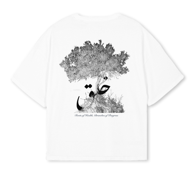 KHALKARABICOLIVETREE White Oversized Boxy Tee.