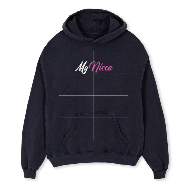 MYNICCO Vintage Black Oversized Hoodie.