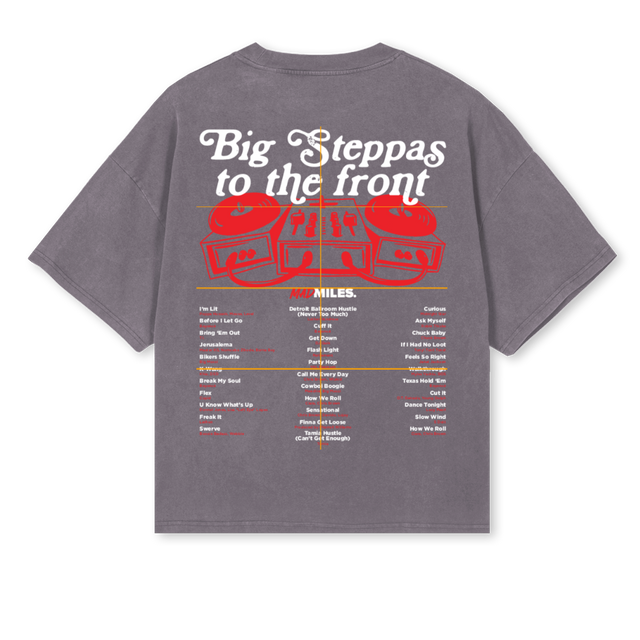 MMBIGSTEPPASGRAY Pigment Grey Oversized Boxy Tee.