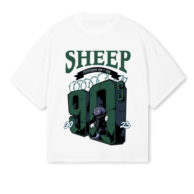 SAMPLESO White Oversized Boxy Tee.