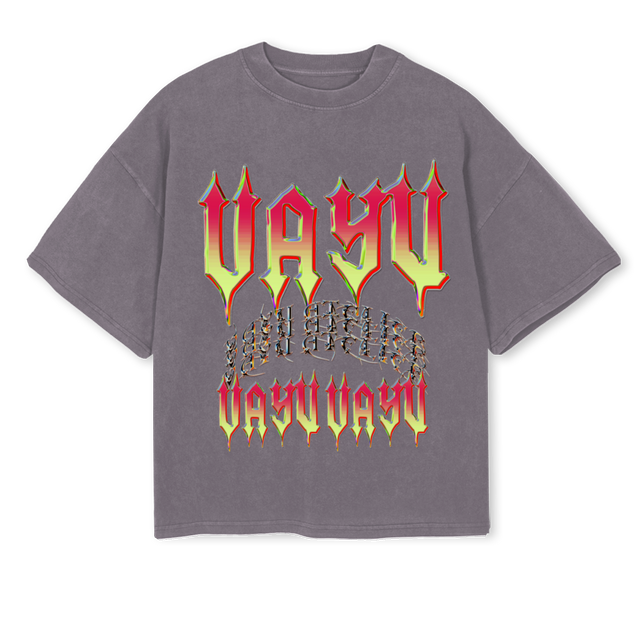 VAYUU Pigment Grey Oversized Boxy Tee.