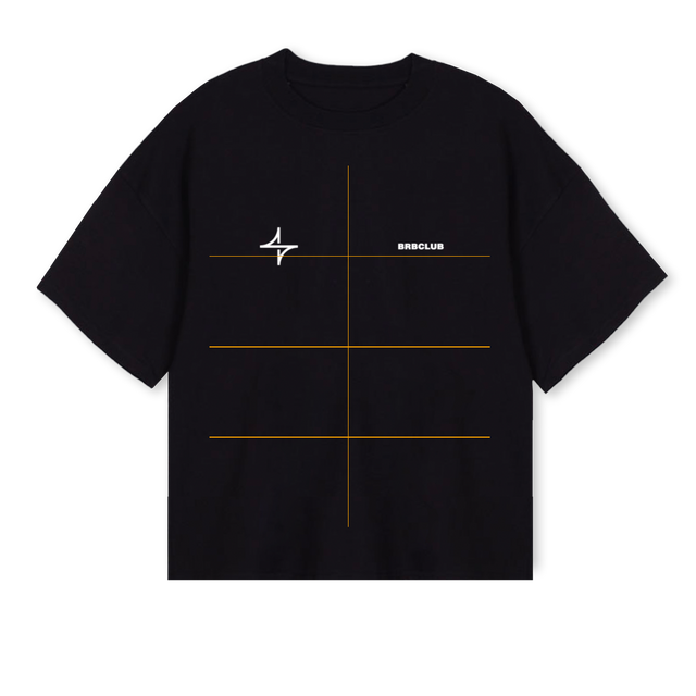 BRBSAMPLEONEB VDEUX Black Oversized Boxy Tee.