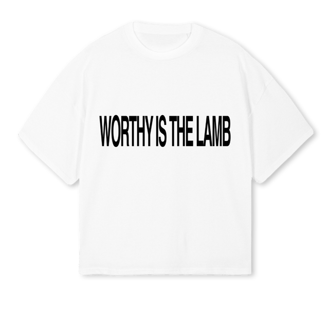 WORTHYWHITE White Oversized Boxy Tee.