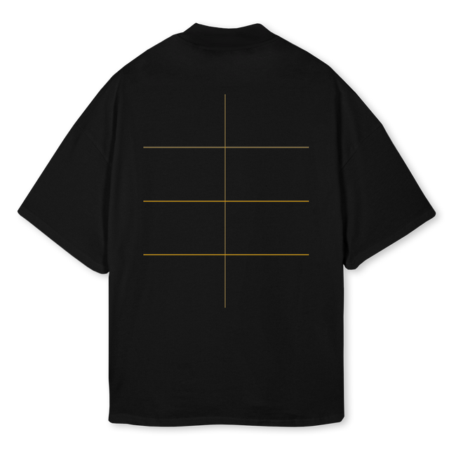 BIJ Black Oversized Mock Neck Tee.