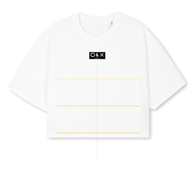 BOXLOGOTEECROP White Cropped Oversized Tee.