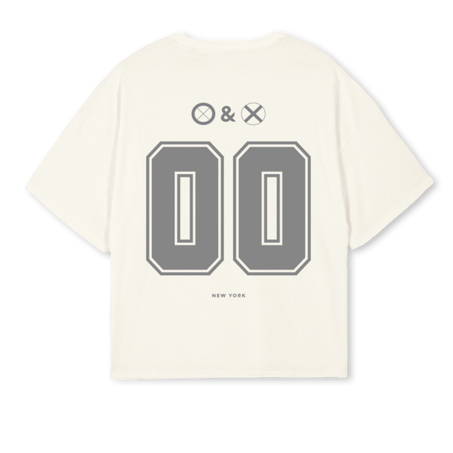 NUMBERTEEVINTAGEWHIT Cream Oversized Boxy Tee.