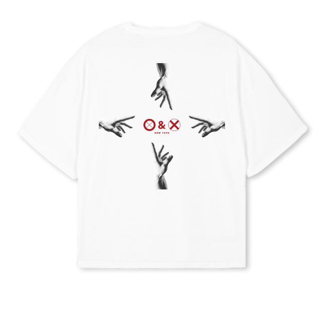 HANDSTEE White Oversized Boxy Tee.