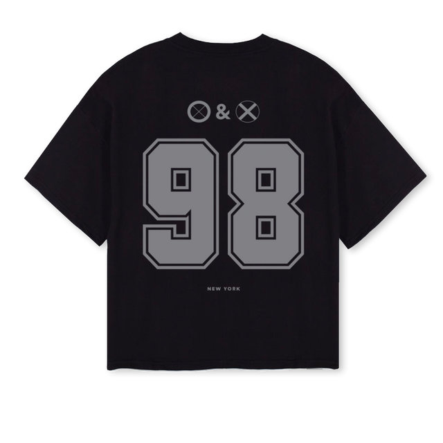 NUMBERTEE Black Oversized Boxy Tee.