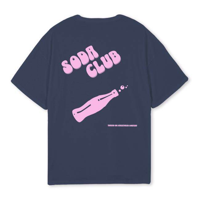 SODACLUB Navy Blue Oversized Tee.