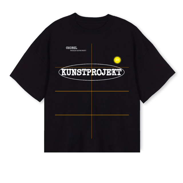 KUNSTPROJEKT Black Oversized Boxy Tee.