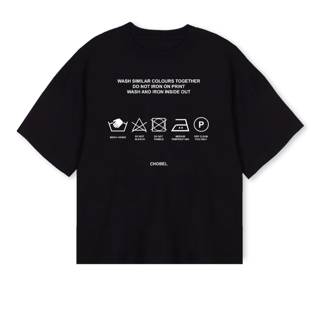 WASHED Black Oversized Boxy Tee.