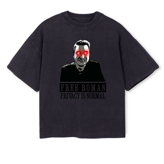 FREEROMAN Vintage Black Oversized Boxy Tee.