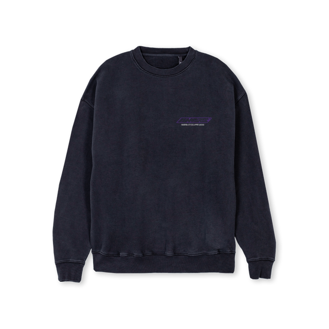 NMBRSREGULARCREWPRPL Vintage Black Regular Crewneck Sweater.