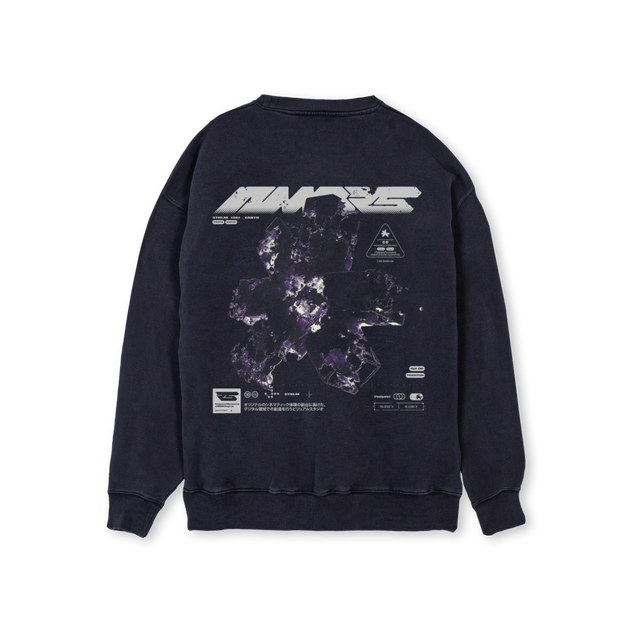 NMBRSREGULARCREWPRPL Vintage Black Regular Crewneck Sweater.