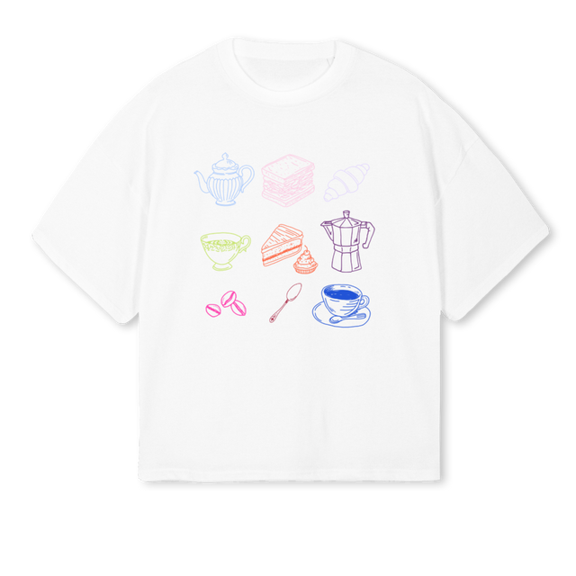 FCCAFEDIGITAL White Oversized Boxy Tee.