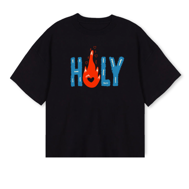NOONEHOLYSHIRT Black Oversized Boxy Tee.