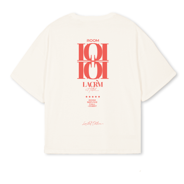 LACRM Vintage White Oversized Boxy Tee.