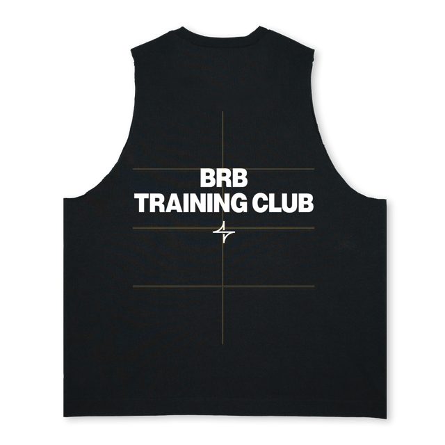 BRBTANKBVUN Deep Black Oversized Vest.