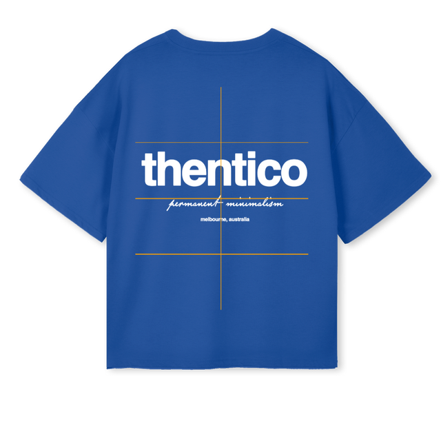 THENTIC_OSBTEE Cobalt Blue Oversized Boxy Tee.