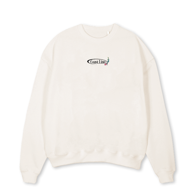 COASTLINEYURIIII Vintage White Oversized Crewneck Sweater.