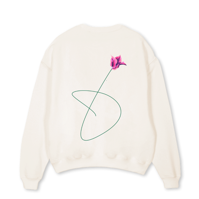 COASTLINEYURIII Vintage White Oversized Crewneck Sweater.